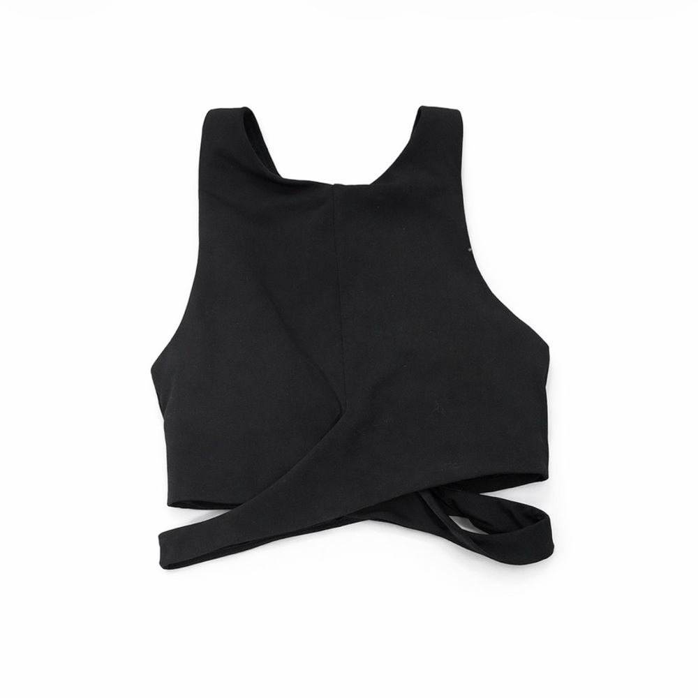 Athleta Black Cross-Back Crop Top